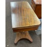 Antique card table single pedestal, approximate measurements: Height 29 inches, Width 35 inches