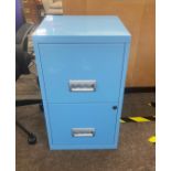 2 Draw metal filing cabinet measures approx 25.5" tall 16" wide 16" depth