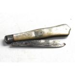 Antique silver blade fruit knife