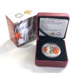 Boxed silver proof limited edition 999. 2014 silver coin cascades of autumn