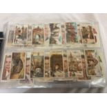 Large selection of cigarette cards in a folder