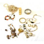 Selection ladies vintage and later costume jewellery to include Napier earrings, Monet earrings etc