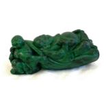 Small resin figure of 2 buddhas, marks to back measures approx 4" long