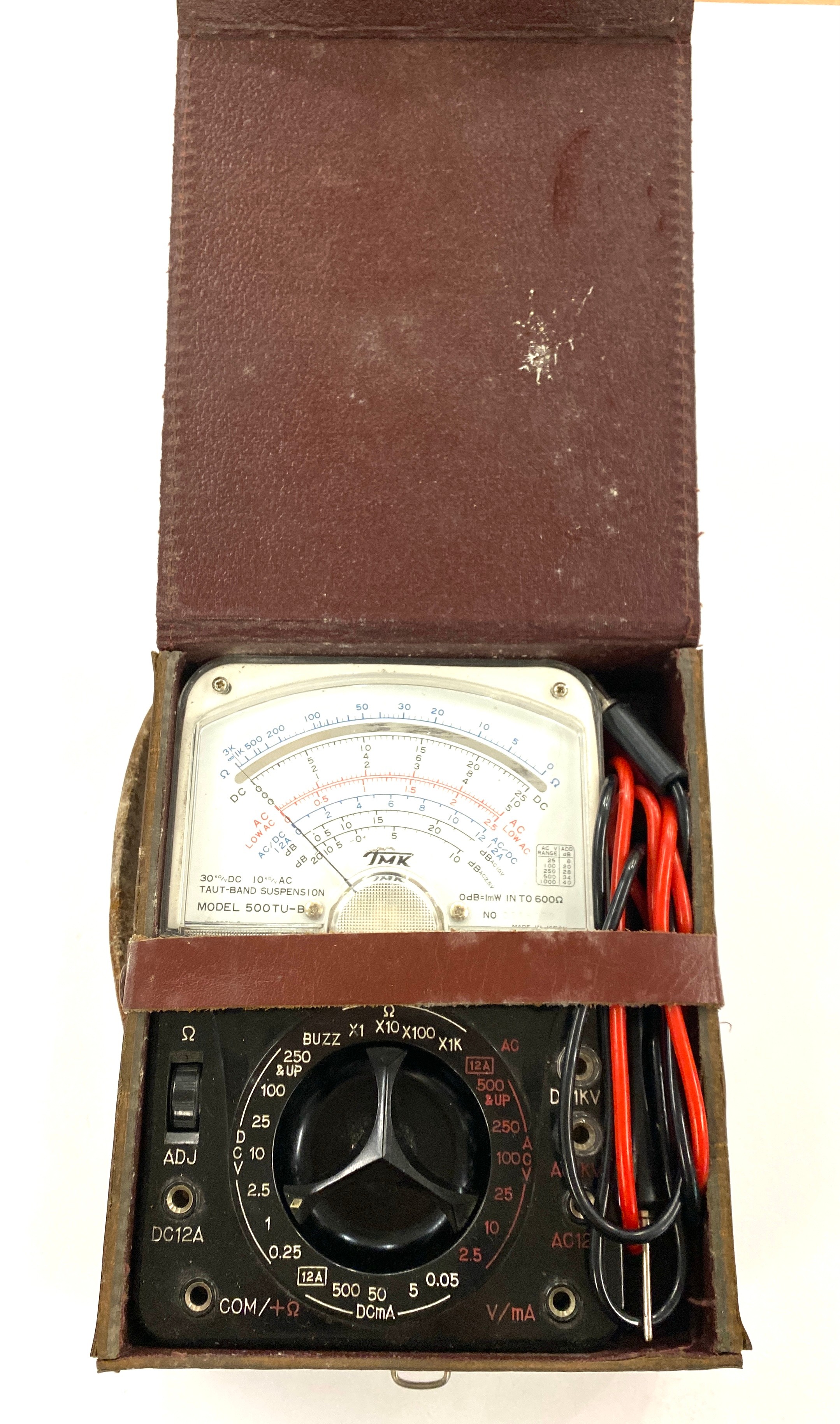 Tmk 500 TU vintage analogue Multimeter tester with test leads with box