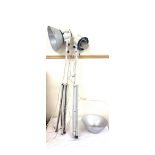 Pair Photax 3200k tripod stand lamps, adjustable, untested