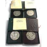 4 Boxed 1951 King George VI five shilling coins festival of britain