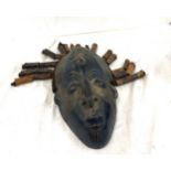 Carved wooden African tribal mask