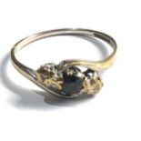 9ct gold sapphire & diamond ring weight 1.6g