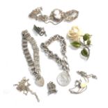 Selection of vintage silver jewellery