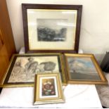 Selection framed prints, various sizes, various designs