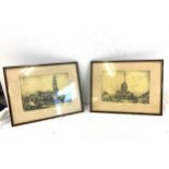 2 Framed Albert Hill 1918/1928 pencil drawings measures approx 14.5" wide 11.5" tall