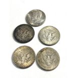 5 silver kennedy half dollars