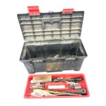 Plastic toolbox and contents with container of screws