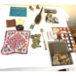 Selection of miscellaneous items to include Beswick bull dog, coins, marbles, weights etc