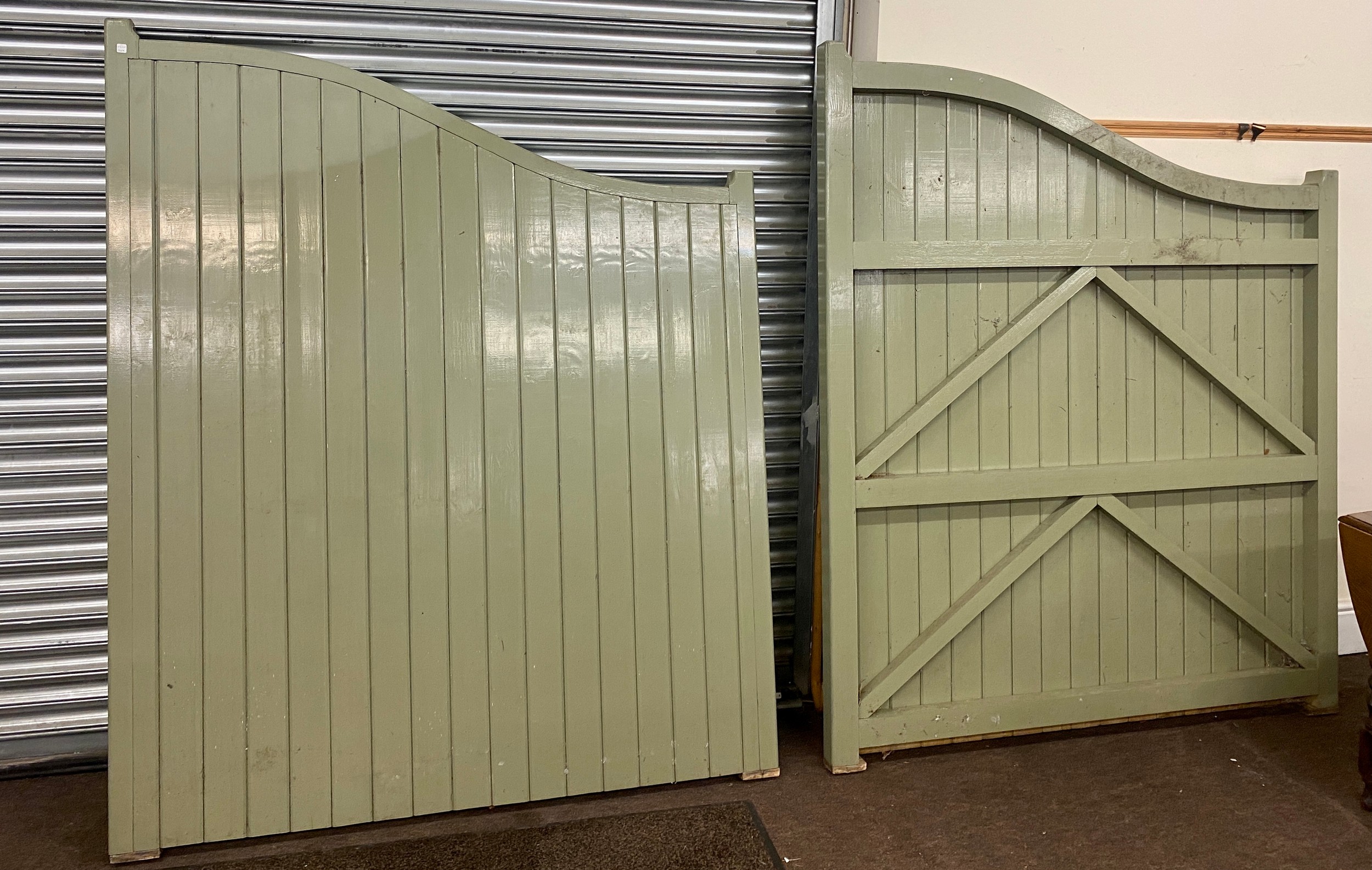 Pair of wooden garden gates measure approx 150CM wide 180CM tall