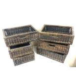 Selection of wicker storage baskets with integral handles