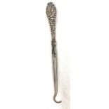 Silver handled button hook