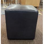 Square black footstool measures approx 18" tall 16" square