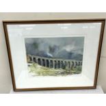 Signed framed and mounted watercolour, approximate frame measurements: Height 20.5 inches Width 26