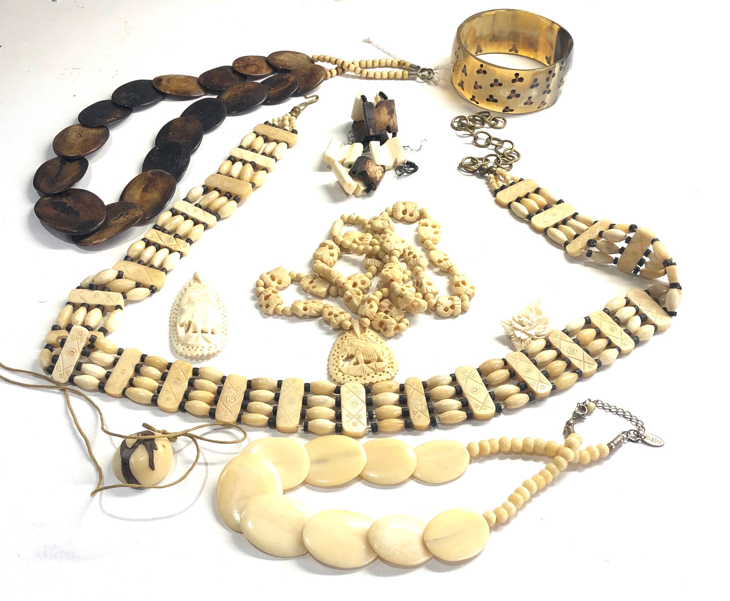 Selection of vintage bone jewellery