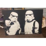 Large star wars canvas measures approx 32" tall 47" wide