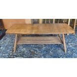 Ercol coffee table measures approx 14" tall 40" wide depth 17"