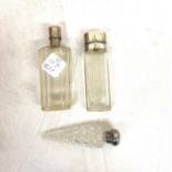 2 Niello scent bottles and 1 other, damage to top.
