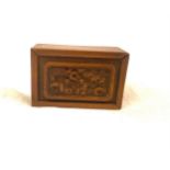 Antique Chinese carved boxwood trinket box