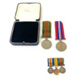 WW2 British 1939-1945 War & Defence Medal Pair Original, WW2 Trio miniature defence medals
