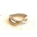 Ladies silver Armani dress ring weight approx 6.2g