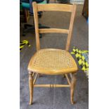 Small beech and wicker bedroom chair