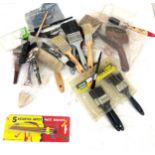 Selection of assorted new and used paint brushes