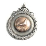 Antique silver & gold pigeon fob