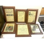 Six framed monochrome aucrtisements some local and vintage tradesman largest measures 18 inches by