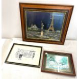 Selection of 3 Framed prints larges measures approx 16" by 18.5"