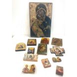 Large selection of assorted religious icons