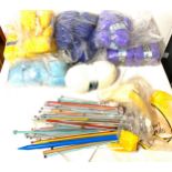 Selection of brand new in case knitting needles and wool etc