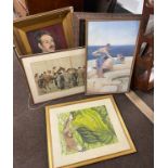 Large selection of framed watercolours etc