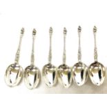 Set of six silver apostle spoons approx weight 68 grams