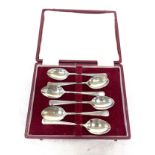 Six silver cased tea spoons weight 146.4 grams