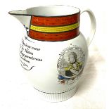 Advertising Admoral Nelson pottery Jug measures approx 8.5" tall, damage to spout