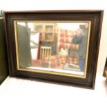 Large framed wooden mirror measures approx 35 inches height X 27 inches width