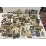 Selection of antique real photo post cards - family and street scenes