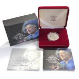 Boxed 2002 Royal Mint The Queen Mother memorial silver proof £5 five pounds crown coin