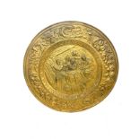 Large vintage brass charger, approximate diameter: 22.5 inches