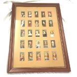 Framed Cigarette cards frame measures approx