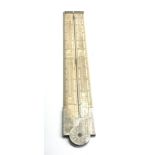 Antique folding ivory ruler arranged by T.F.Walker Birmingham