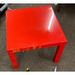 IKEA gloss red table height 18 inches width 22 inches depth 22 inches