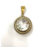 Victorian silver gilt crystal pendant