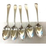 Five silver hall marked spoons